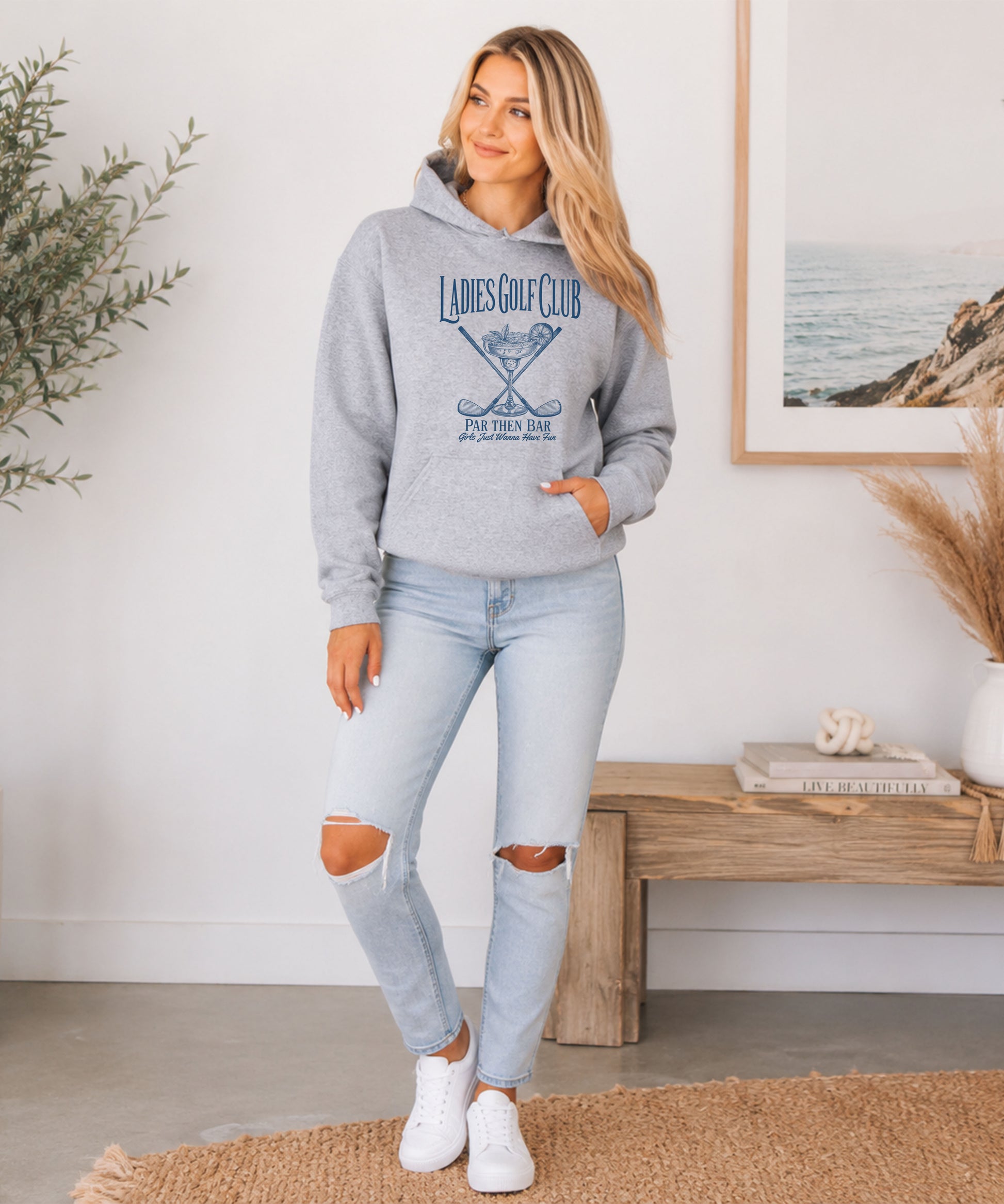 Ladies Golf Club Par Then Bar Hoodie for Women - Gray 7