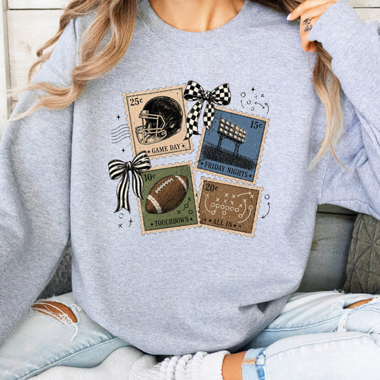 Vintage Football Gray crewneck sweatshirt, view 7