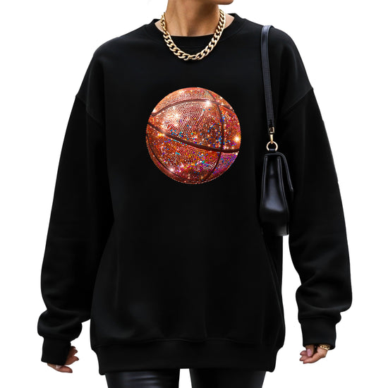 Basketball faux glitter sweatshirt in Black, adult - view 3