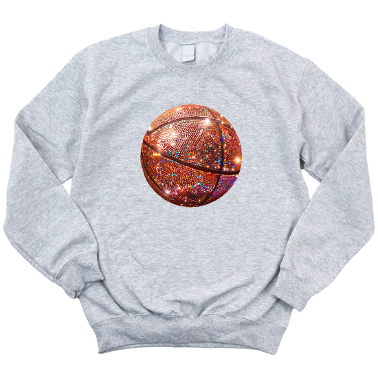 Basketball faux glitter sweatshirt in Gray, adult - view 4