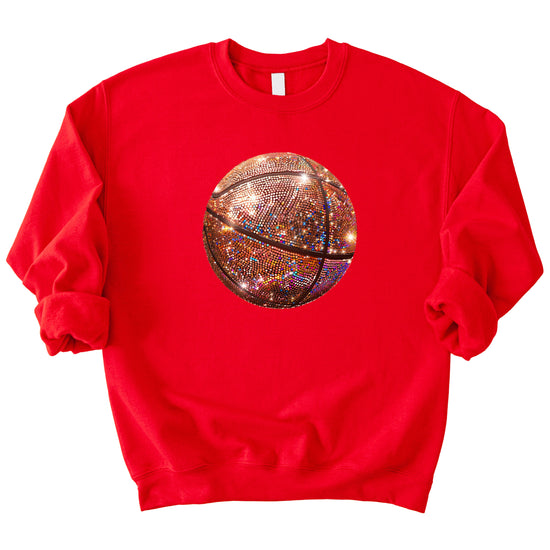 Basketball faux glitter sweatshirt in Red, adult - view 4
