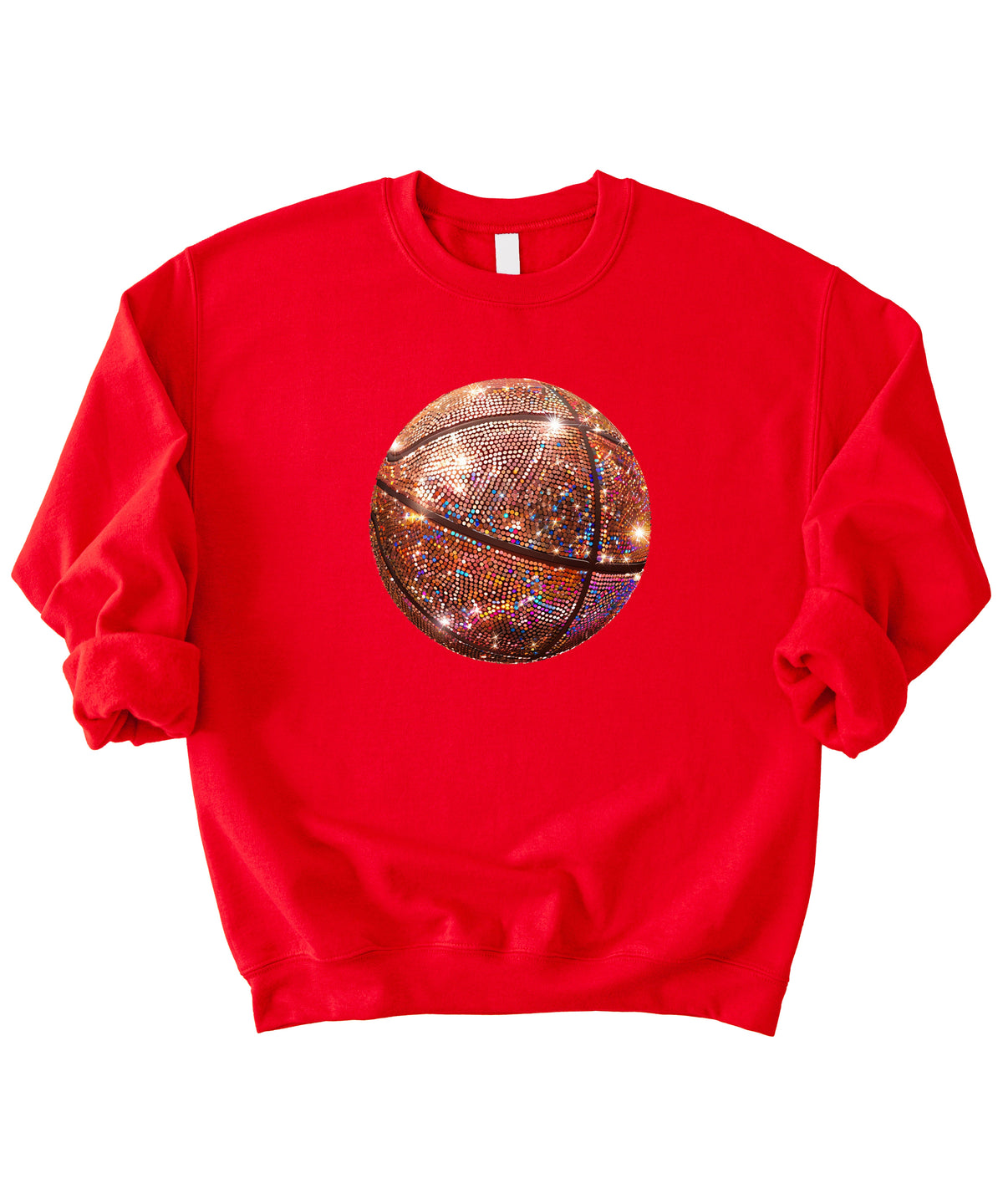 Basketball faux glitter sweatshirt in Red, adult - view 4
