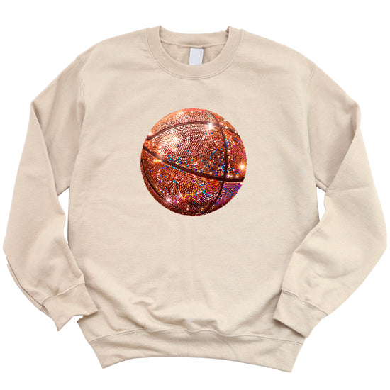 Basketball faux glitter sweatshirt in Sand, adult - view 4
