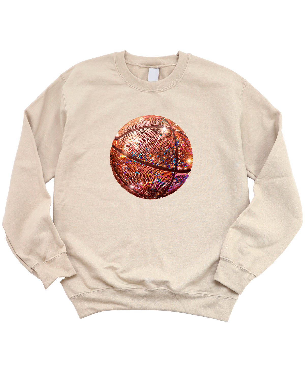 Basketball faux glitter sweatshirt in Sand, adult - view 4