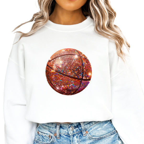 Basketball faux glitter sweatshirt in White, adult - view 3