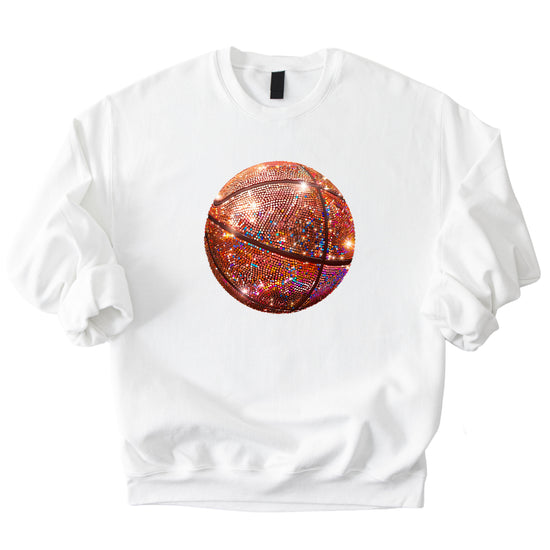 Basketball faux glitter sweatshirt in White, adult - view 4