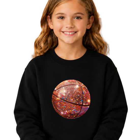 Basketball faux glitter sweatshirt in Black, youth - view 2