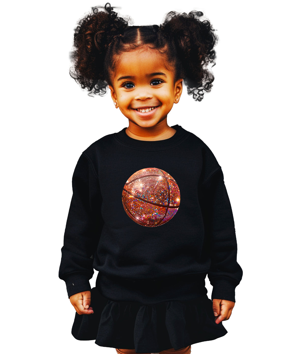 Basketball faux glitter sweatshirt in Black, youth - view 3