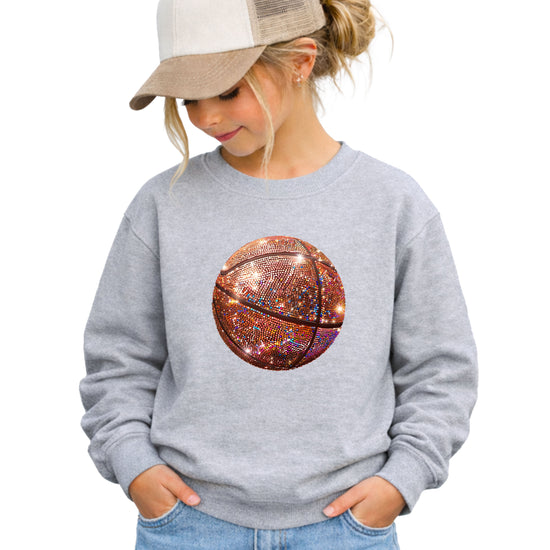 Basketball faux glitter sweatshirt in Gray, youth - view 1