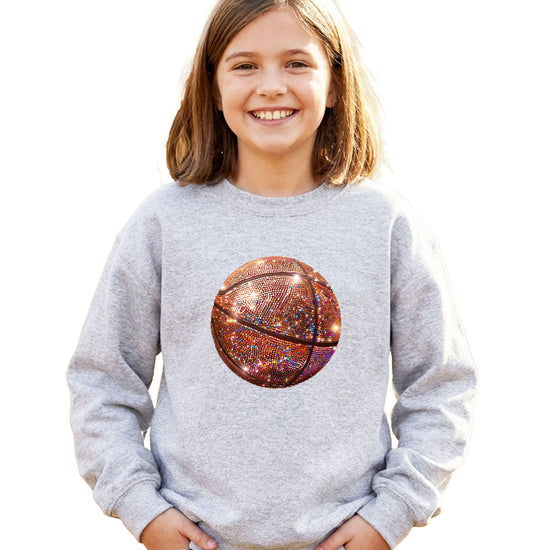 Basketball faux glitter sweatshirt in Gray, youth - view 2