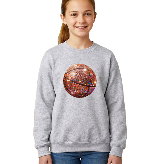 Basketball faux glitter sweatshirt in Gray, youth - view 3