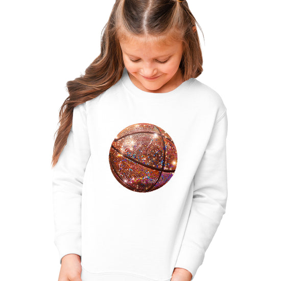Basketball faux glitter sweatshirt in White, youth - view 1