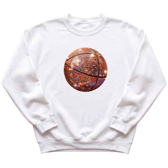 Basketball faux glitter sweatshirt in White, youth - view 4