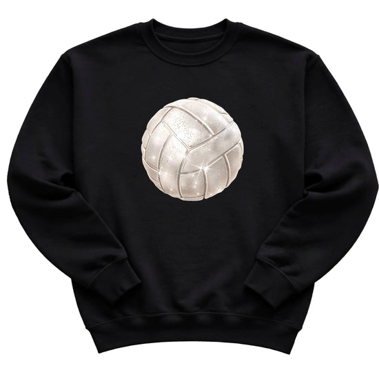 Faux glitter volleyball sweatshirt, black, adult sizes - image 4