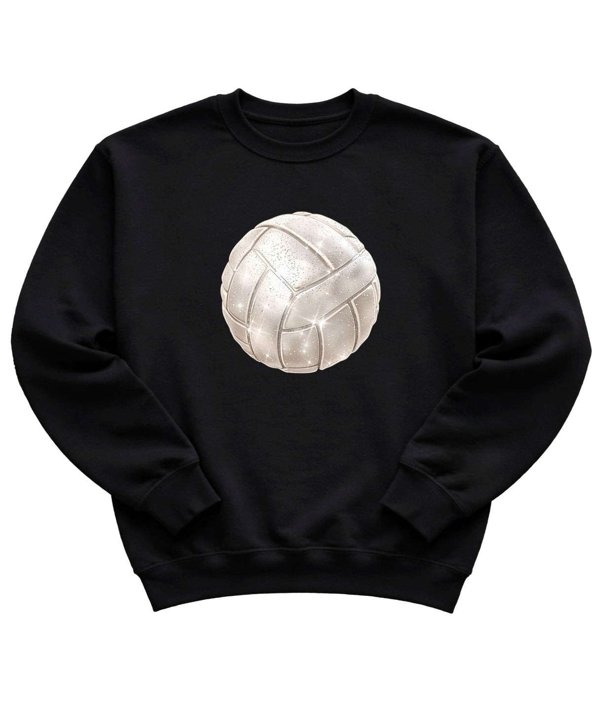 Faux glitter volleyball sweatshirt, black, adult sizes - image 4
