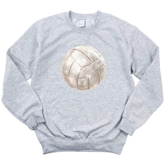 Faux glitter volleyball sweatshirt, gray, adult sizes - image 4