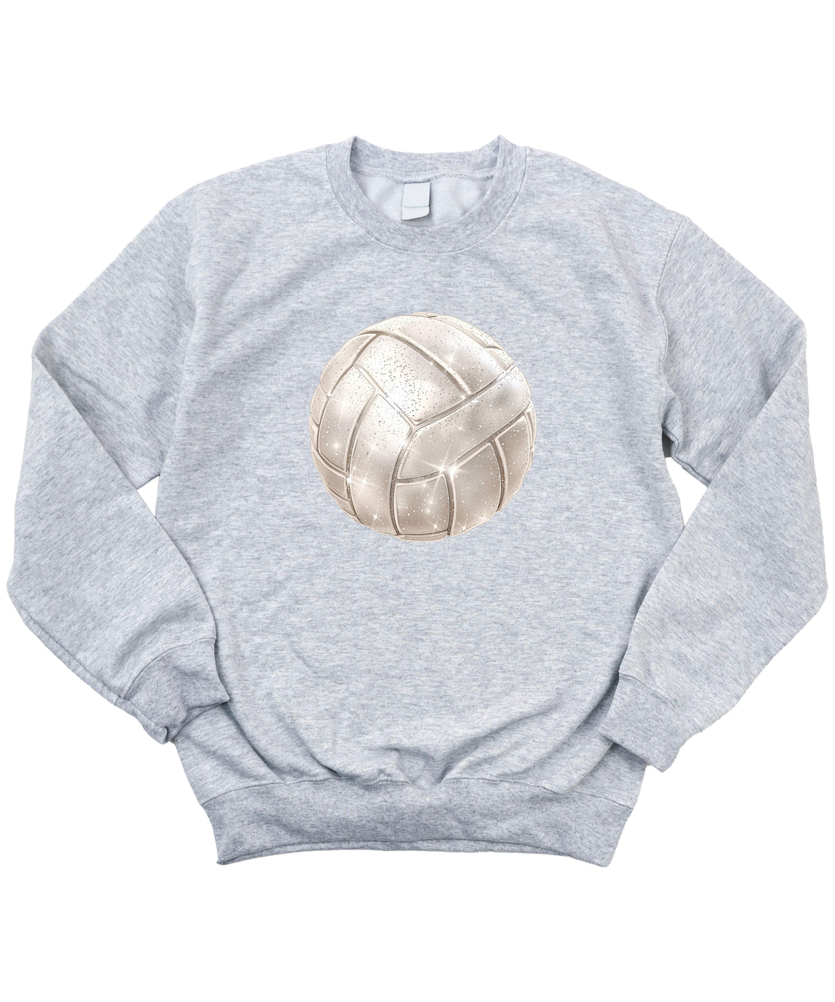 Faux glitter volleyball sweatshirt, gray, adult sizes - image 4