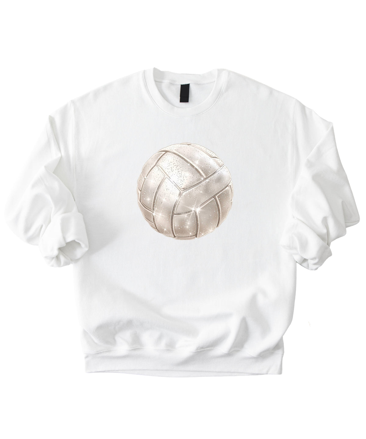 Faux glitter volleyball sweatshirt, white, adult sizes - image 4