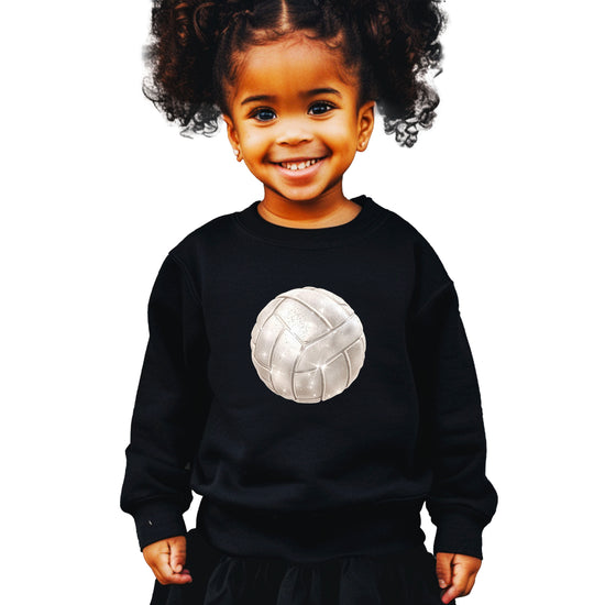 Faux glitter volleyball sweatshirt, black, youth sizes - image 3