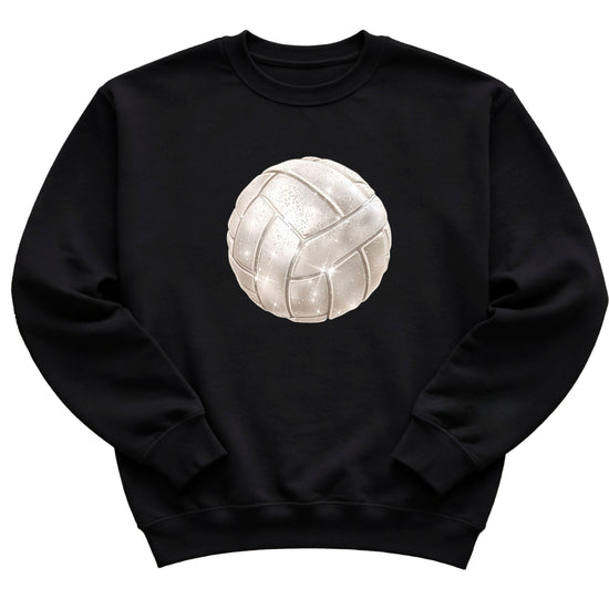 Faux glitter volleyball sweatshirt, black, youth sizes - image 4