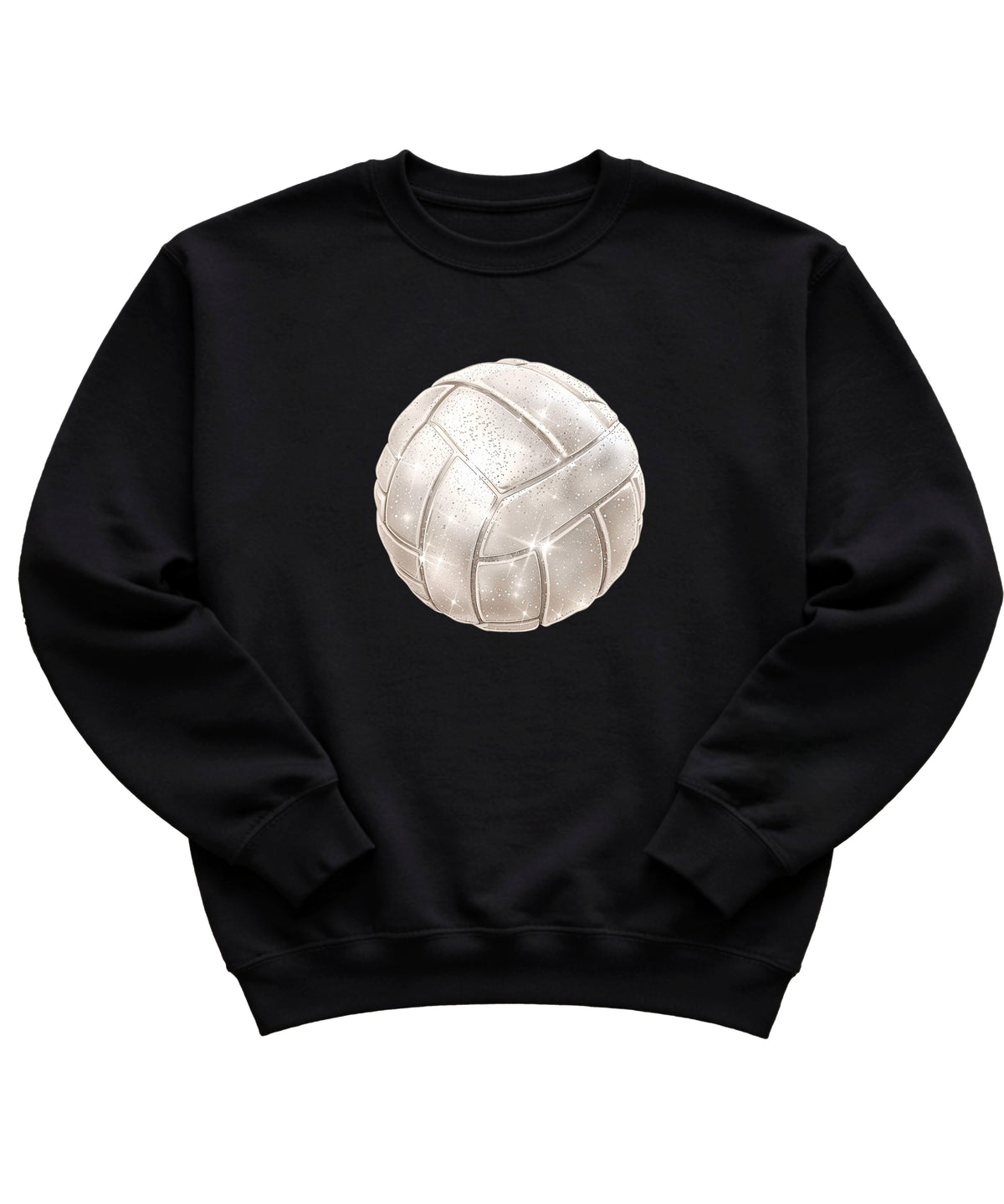 Faux glitter volleyball sweatshirt, black, youth sizes - image 4