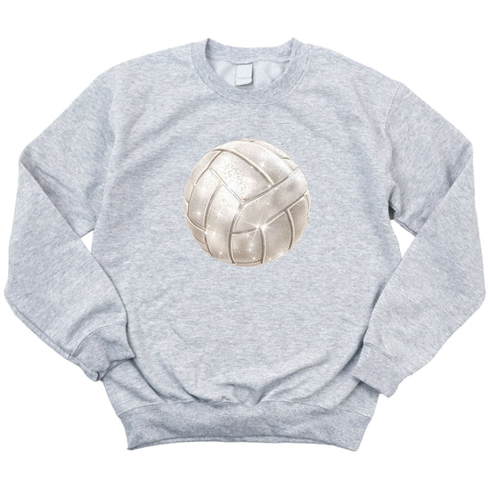 Faux glitter volleyball sweatshirt, gray, youth sizes - image 4