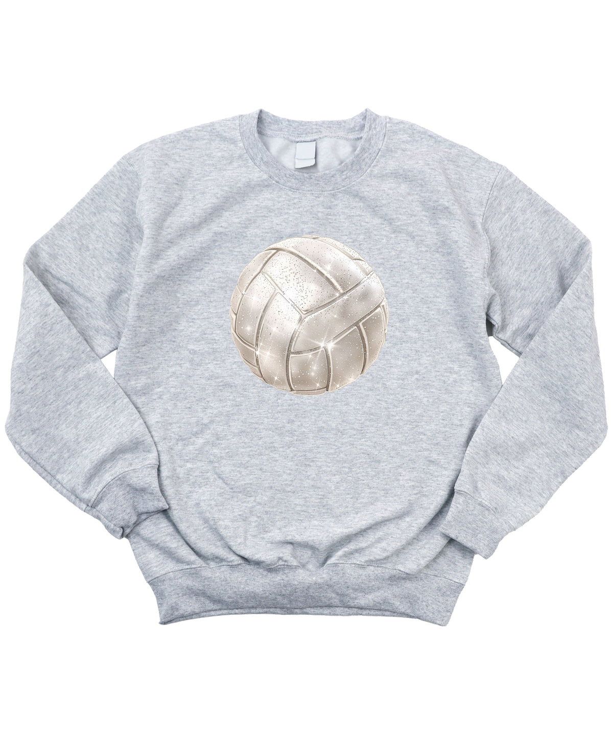 Faux glitter volleyball sweatshirt, gray, youth sizes - image 4
