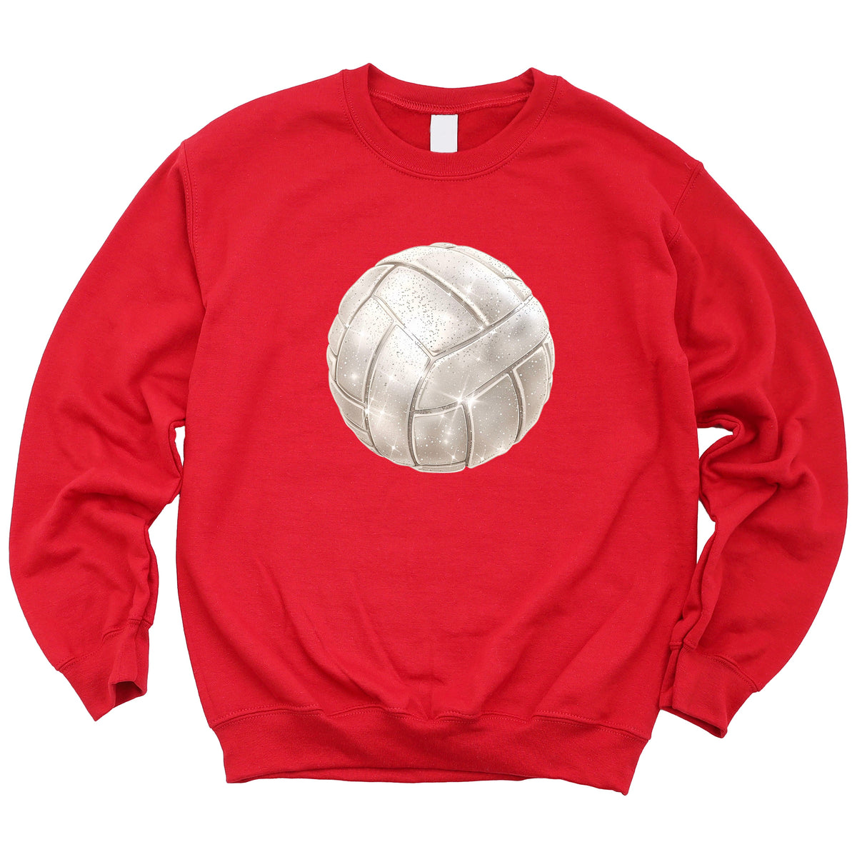 Faux glitter volleyball sweatshirt, red, youth sizes - image 4