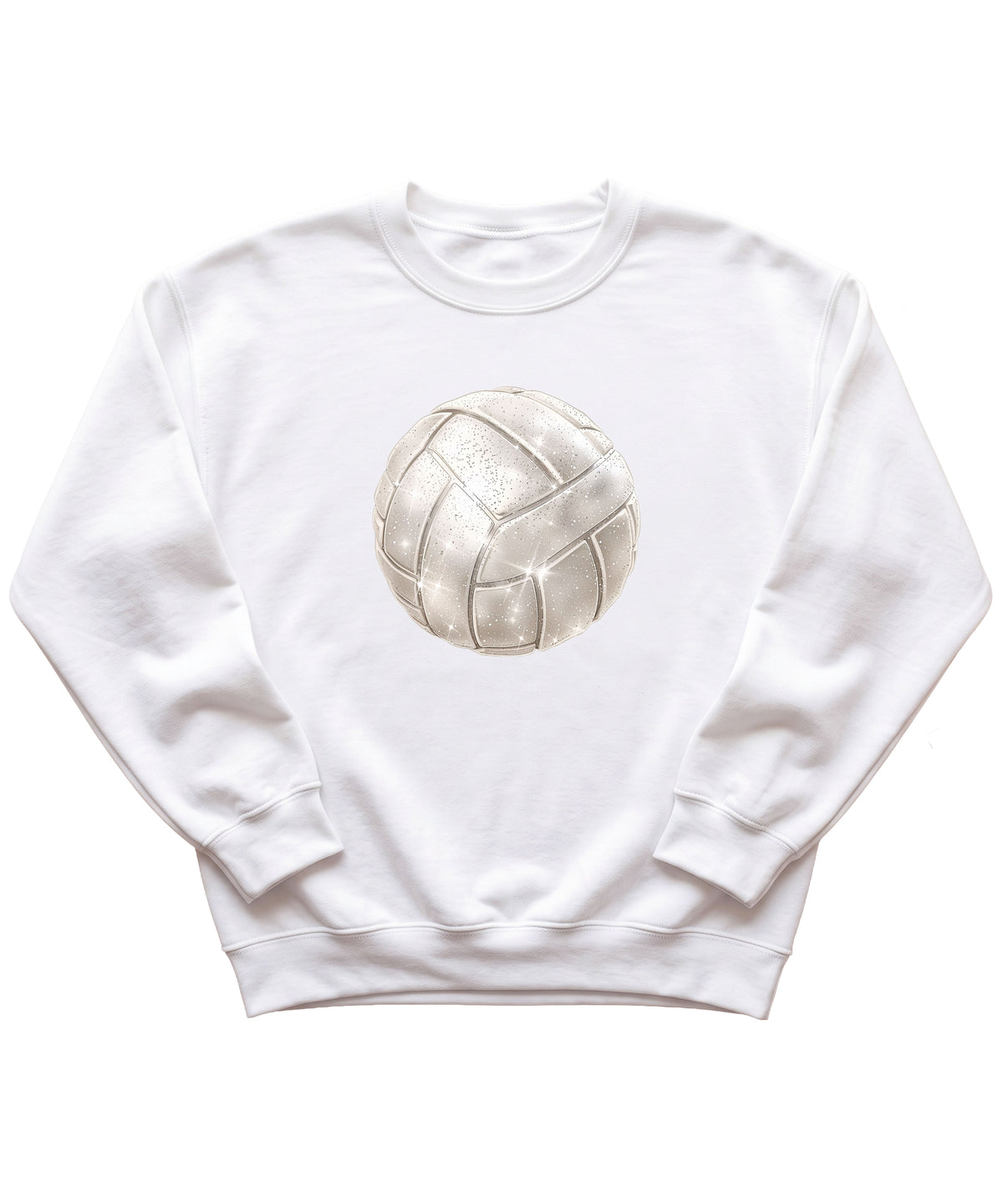 Faux glitter volleyball sweatshirt, white, youth sizes - image 4