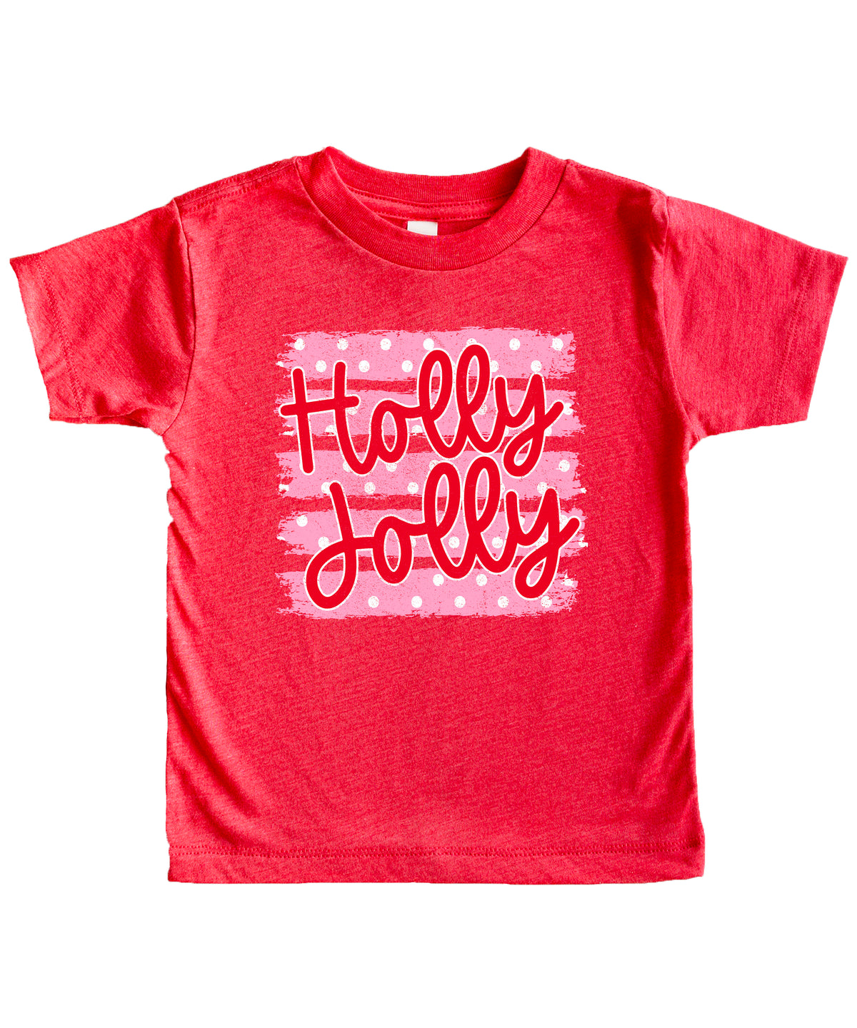 Holly Jolly Christmas pink polka dot tee, Vintage Red kids shirt, photo 2