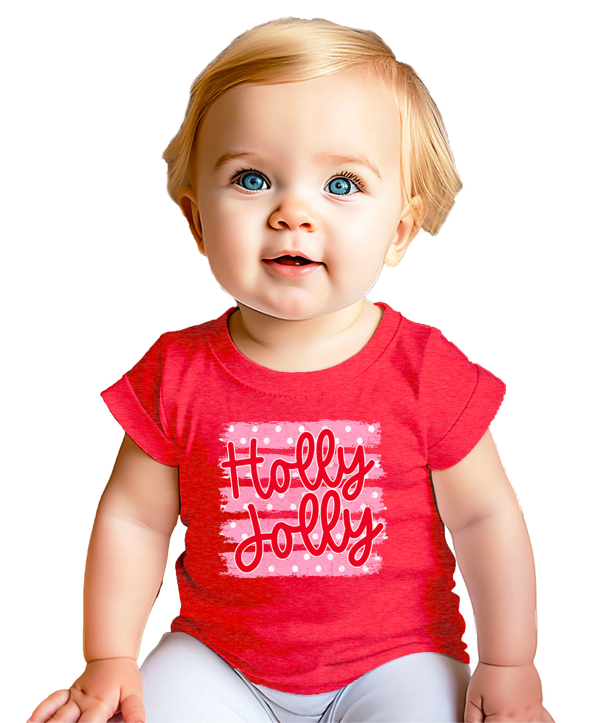Holly Jolly Christmas pink polka dot tee, Vintage Red kids shirt, photo 4