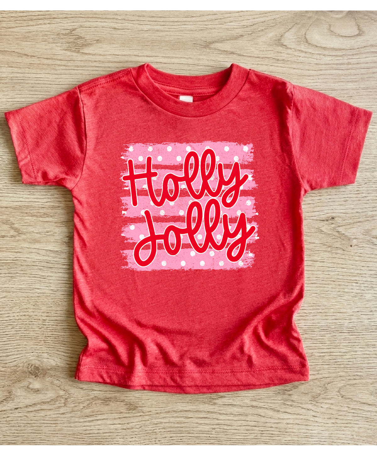 Holly Jolly Christmas pink polka dot tee, Vintage Red kids shirt, photo 6