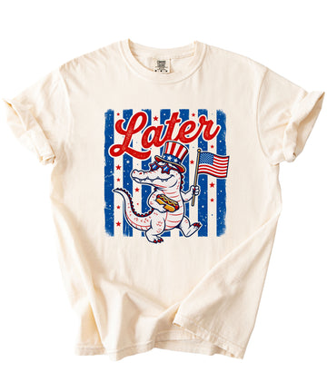 Later Gator 4th of July Shirt Funny Patriotic USA Alligator Graphic Tee