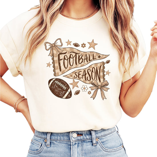 Olive Loves Apple Football Season game day tee - Ivory Shirt - view 1
