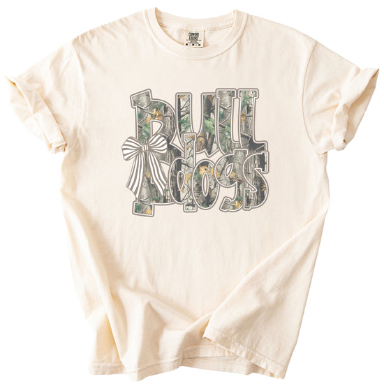 Bulldogs Camo Coquette Bow Comfort Colors tee in Ivory - view 2