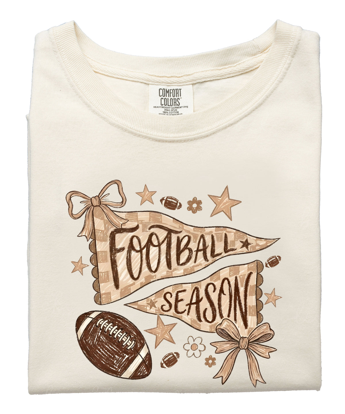 Olive Loves Apple Football Season game day tee - Ivory Shirt - view 6