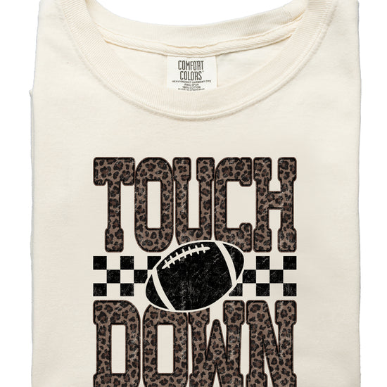 Leopard Print Touchdown Comfort Colors tee in Ivory - view 7