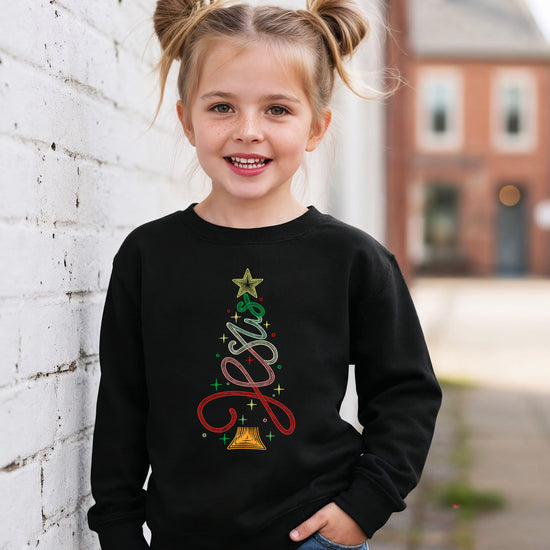 Jesus Christmas Tree Christian Sweatshirt youth Black