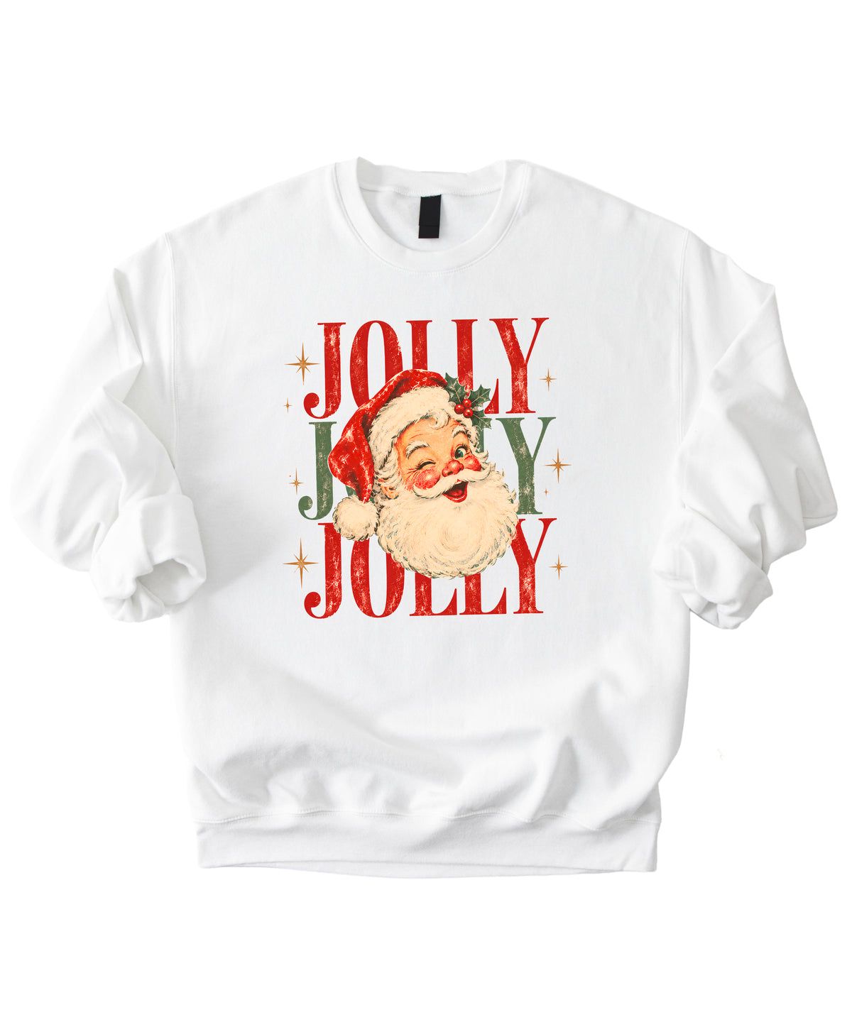 Jolly retro Santa Christmas sweatshirt for women in White