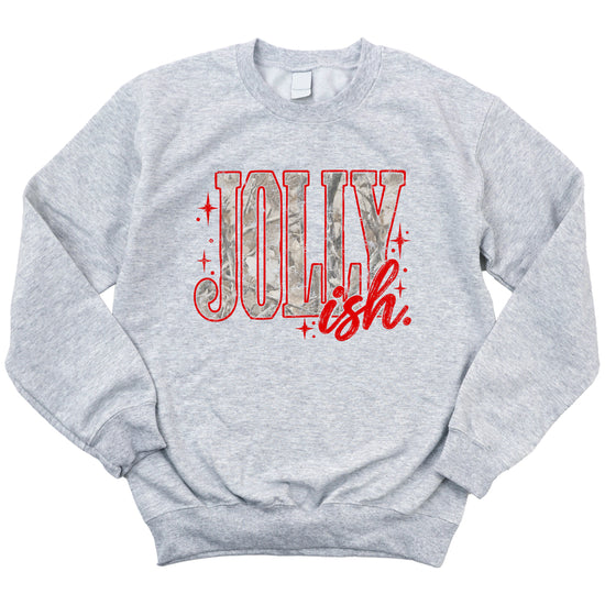 Jolly Ish camo Christmas sweatshirt for women, Gray