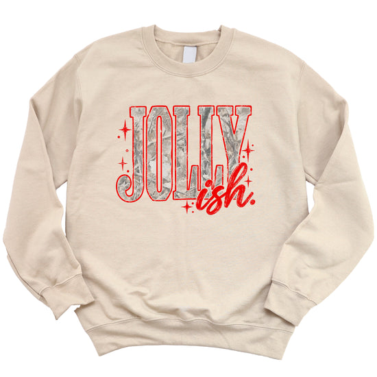 Jolly Ish camo Christmas sweatshirt for women, Sand