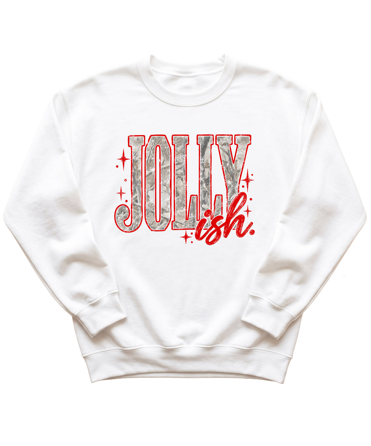 Jolly Ish camo Christmas sweatshirt for women, White