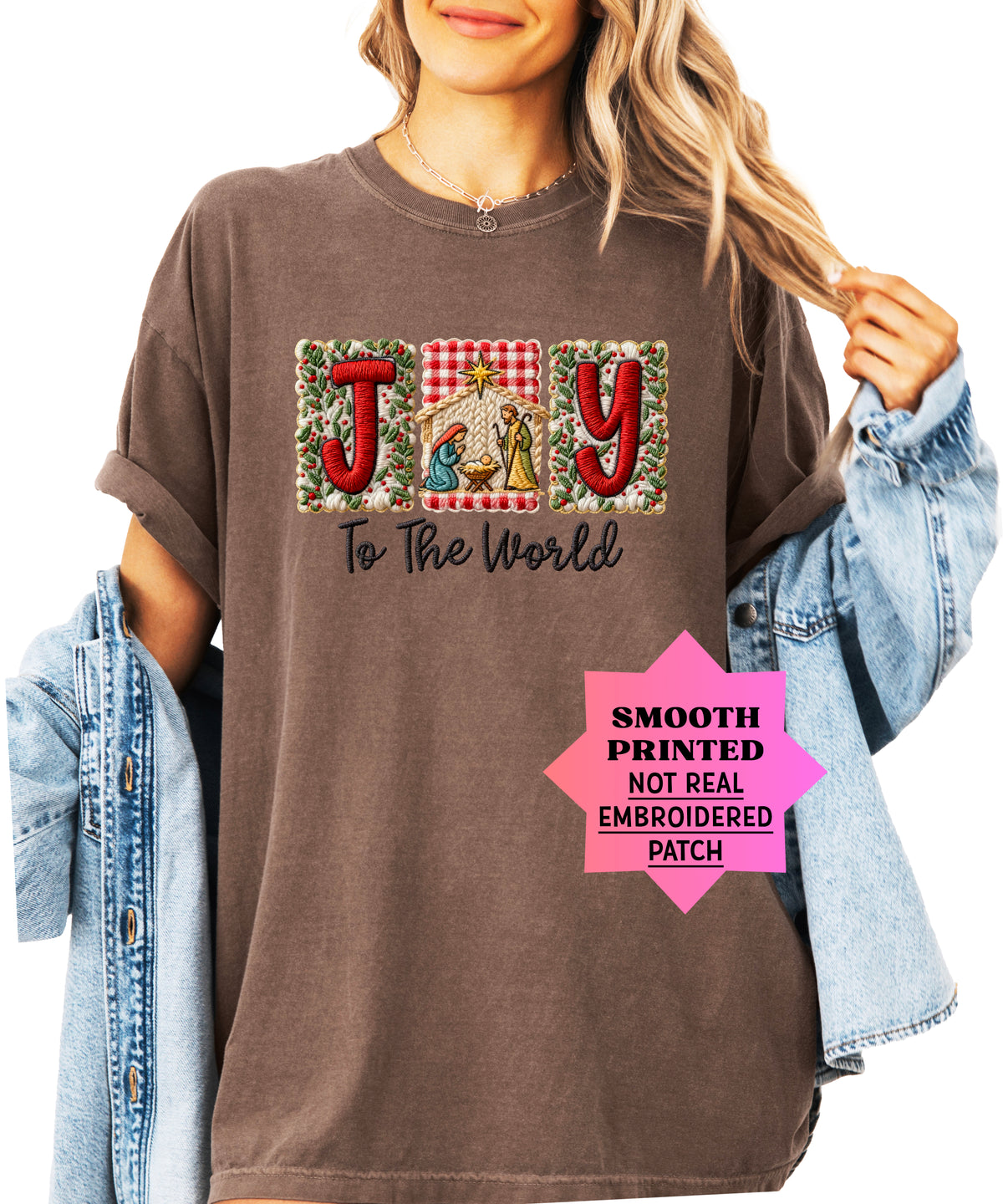 Joy to the World Nativity Christmas Comfort Colors Tee