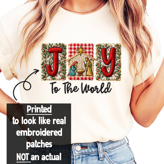 Joy to the World Nativity Christmas Comfort Colors Tee