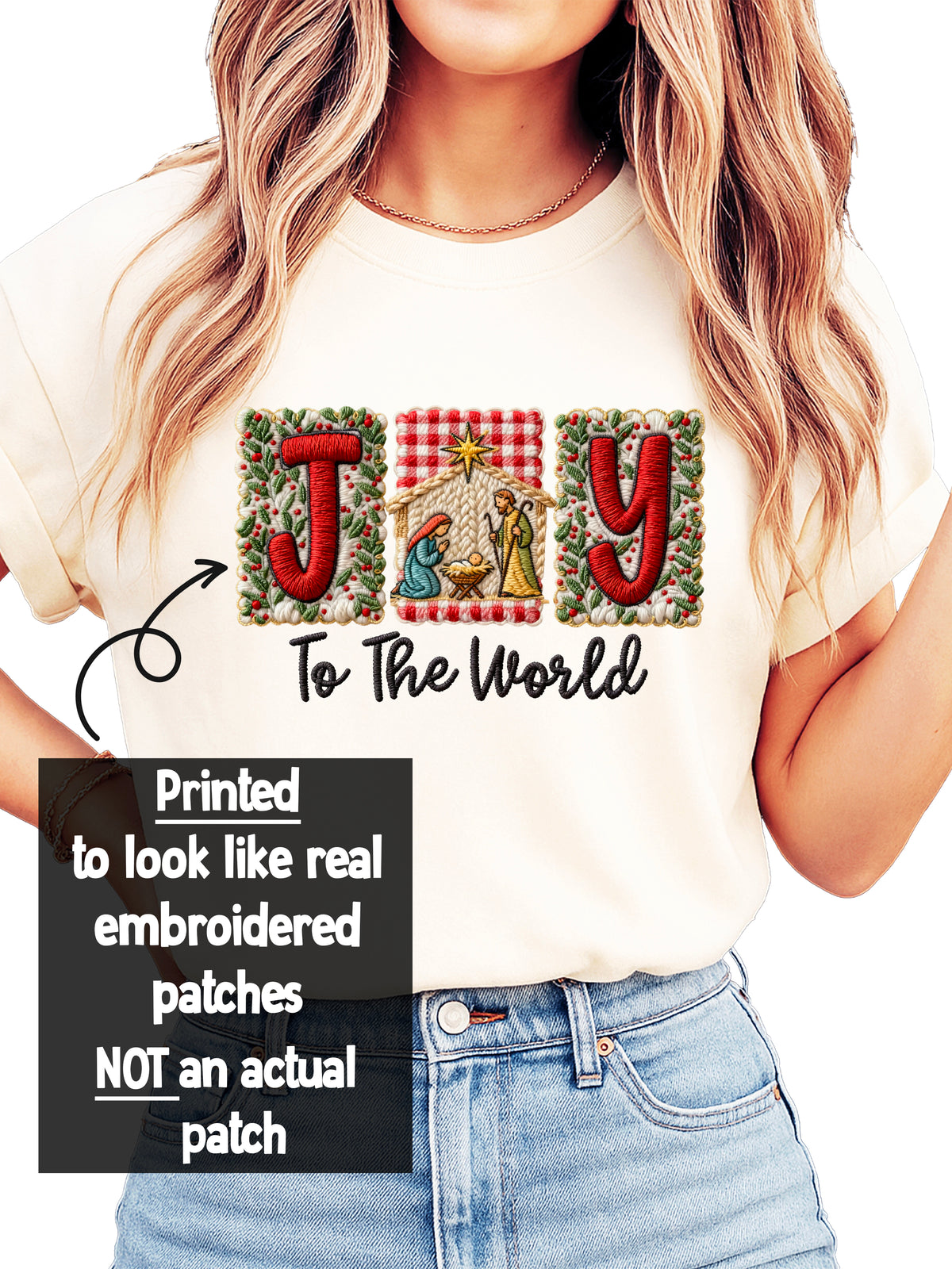 Joy to the World Nativity Christmas Comfort Colors Tee