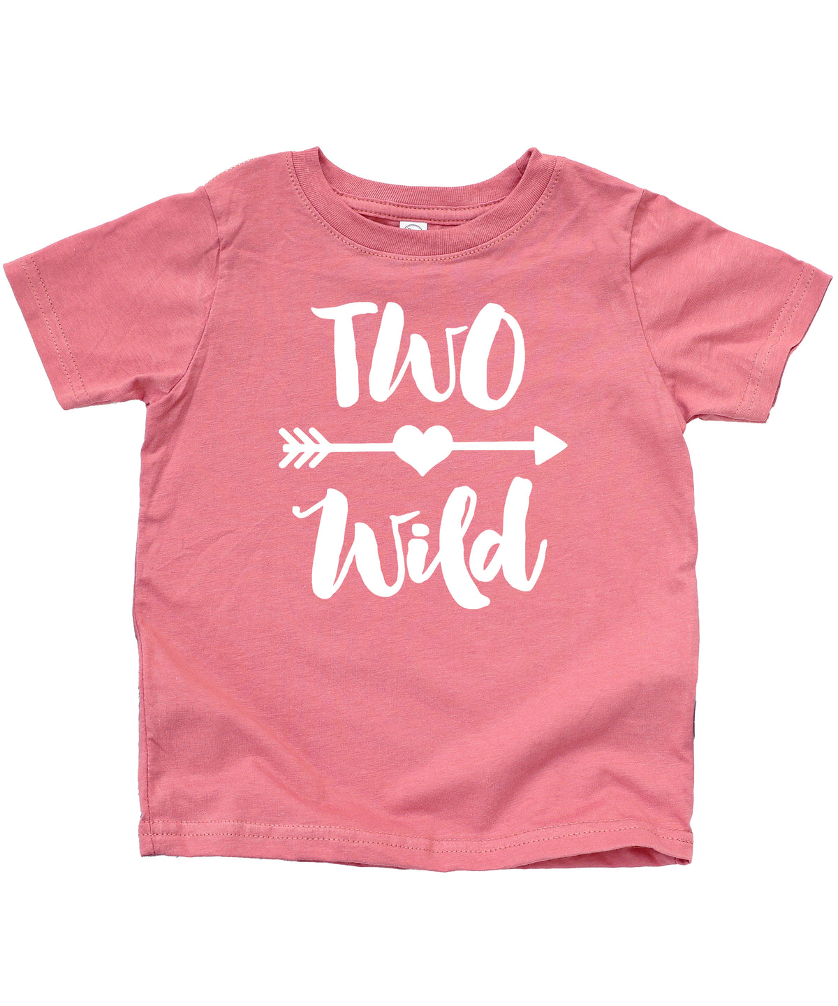 Two Wild 2nd birthday toddler girls shirt, white on mauve, image 4