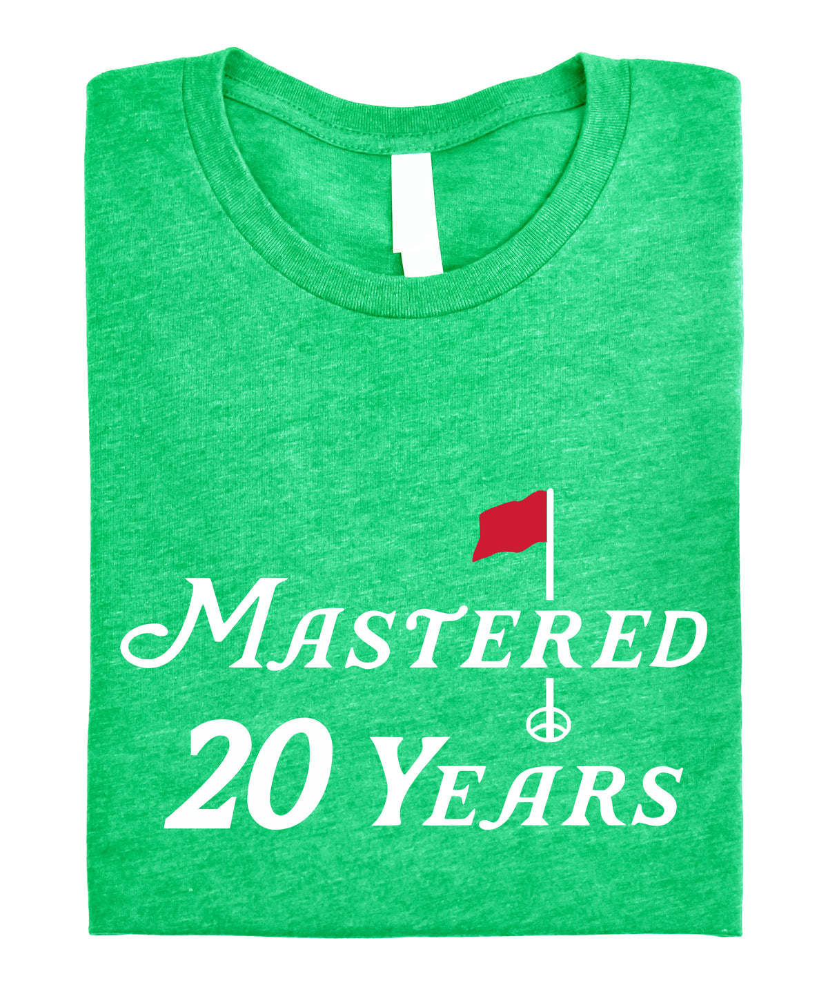 Mastered 20 Years golf 20th birthday shirt in Vintage Green, view 4