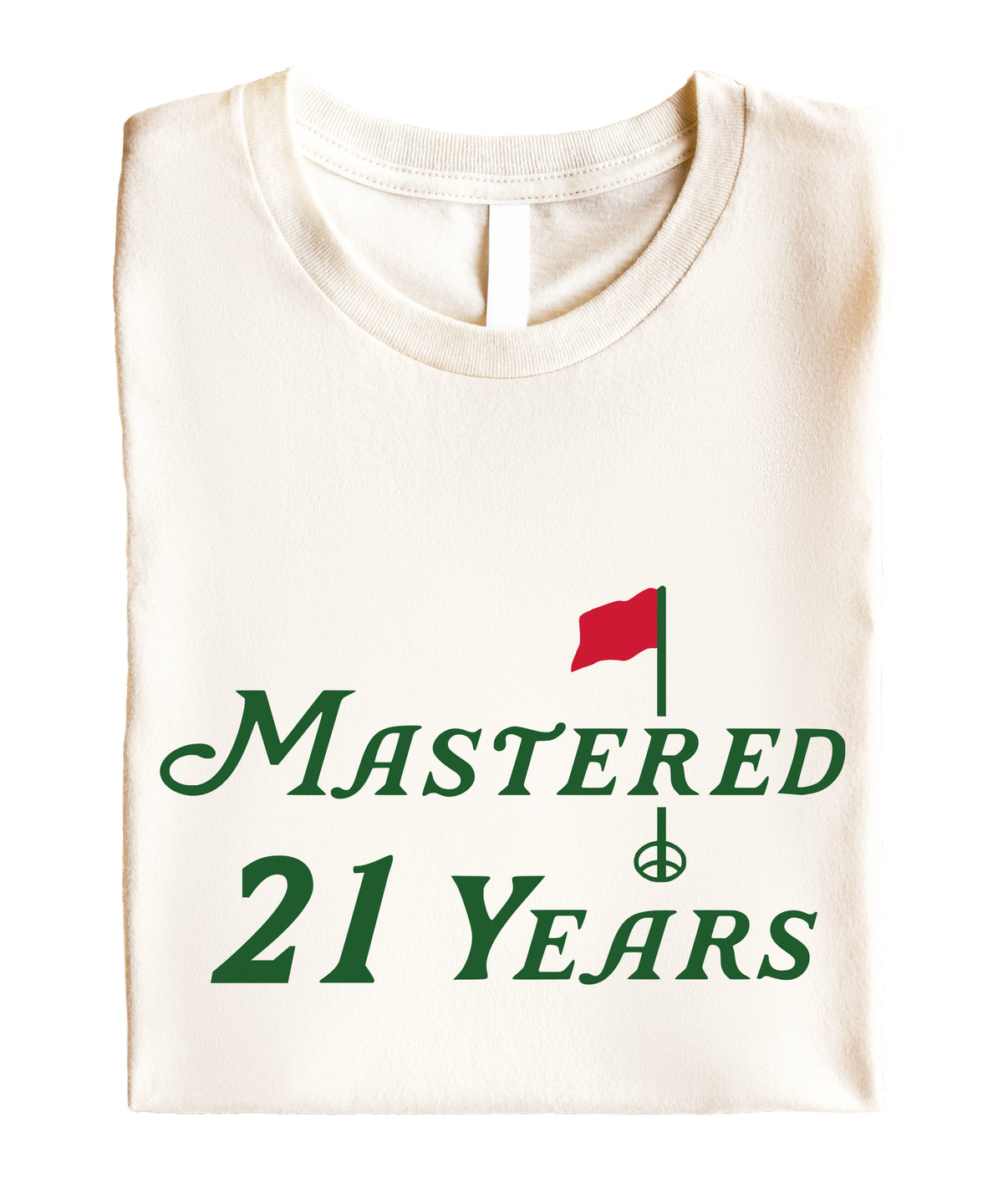 Mastered 21 Years golf 21st birthday shirt in Natural, view 5