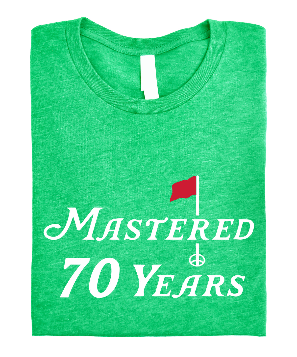70th birthday golf shirt in Vintage Green, alternate view
