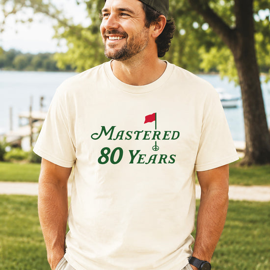Mastered 80 Years golf shirt, Natural, detail view